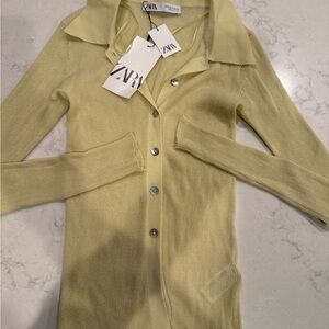 ZARA Light Yellow Cardigan